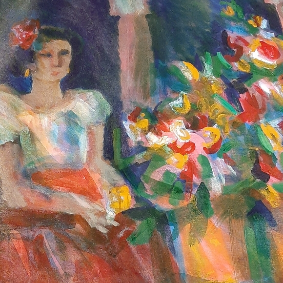 Vintage George Sanders Oil Painting On Canvas 35" x 29 1/2" Canadian Artist 1965 - Picture 6 of 6